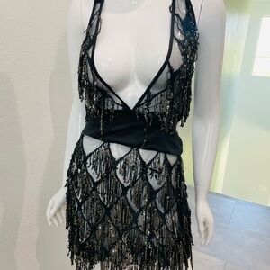 Fashion Nova Black and Silver Dress